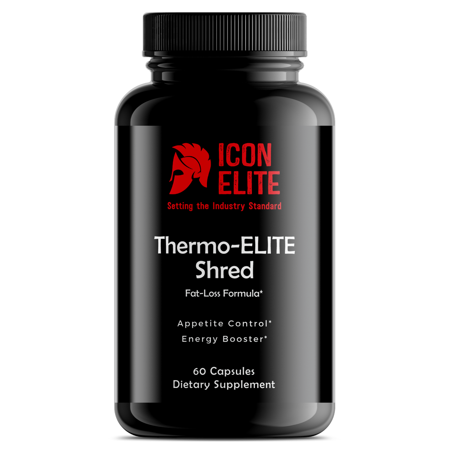 “Thermo-ELITE Shred natural pre-workout energy and focus supplement by ICON ELITE Fitness.”