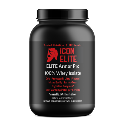 ELITE Armor Pro 100% Whey Isolate Vanilla Milkshake - 2Lb