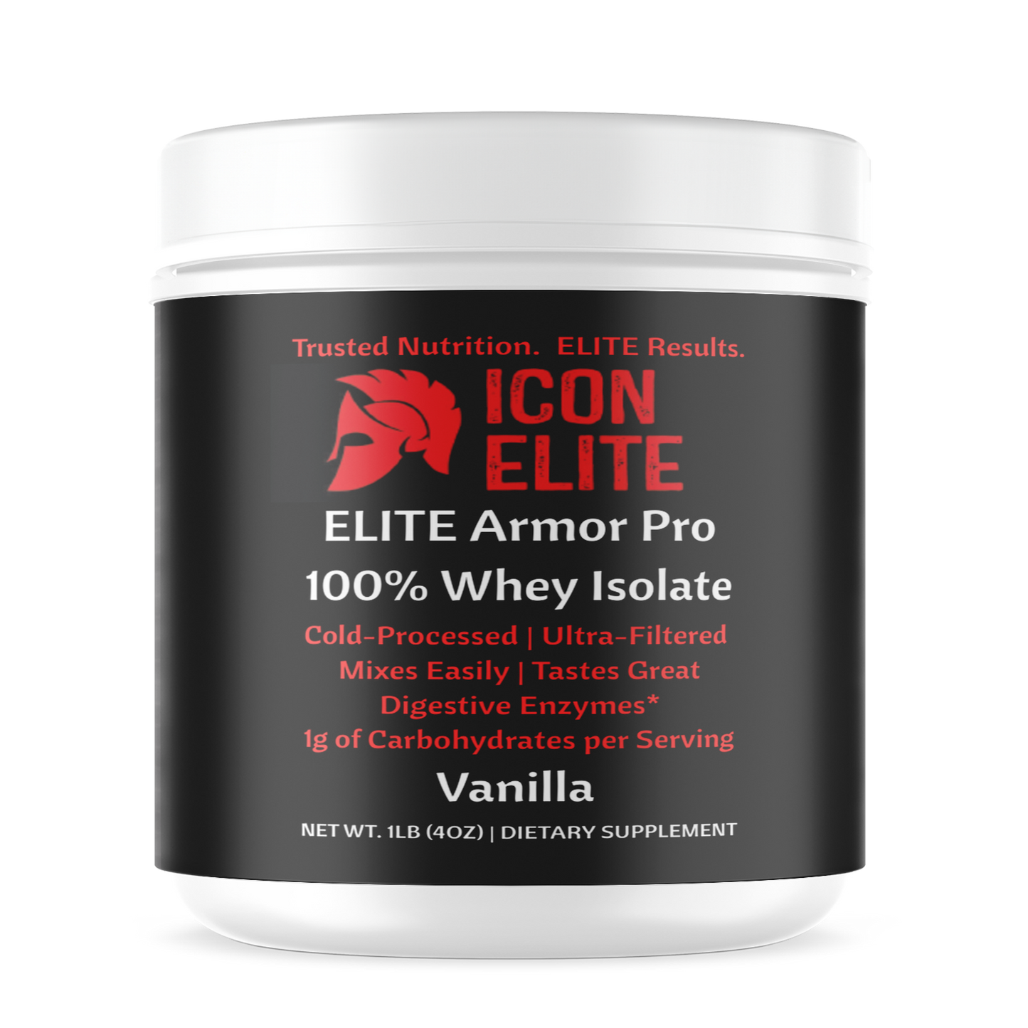 ELITE Armor Pro 100% Whey Isolate Vanilla - 1Lb