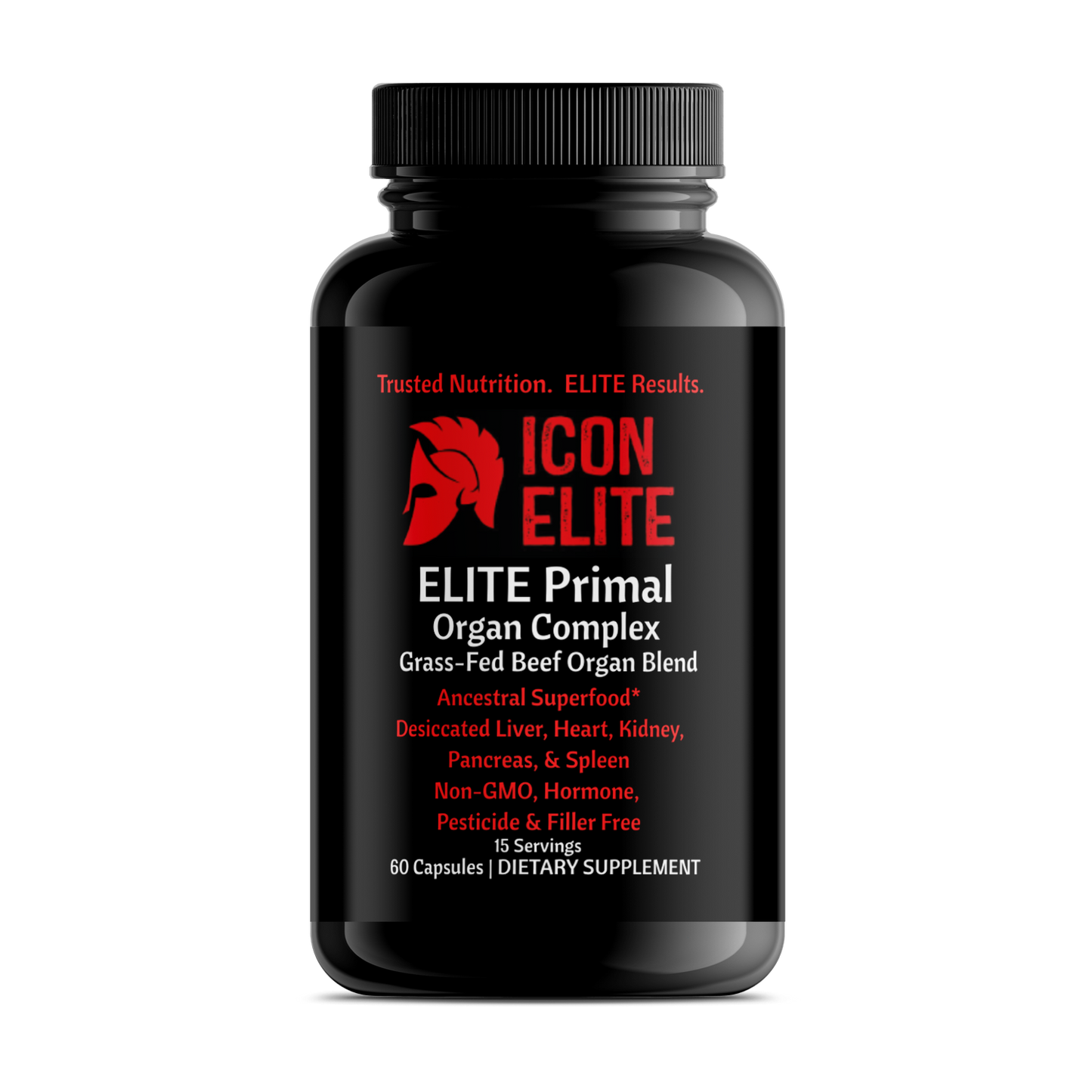“ELITE Primal Organ Complex grass-fed beef organ supplement capsules”