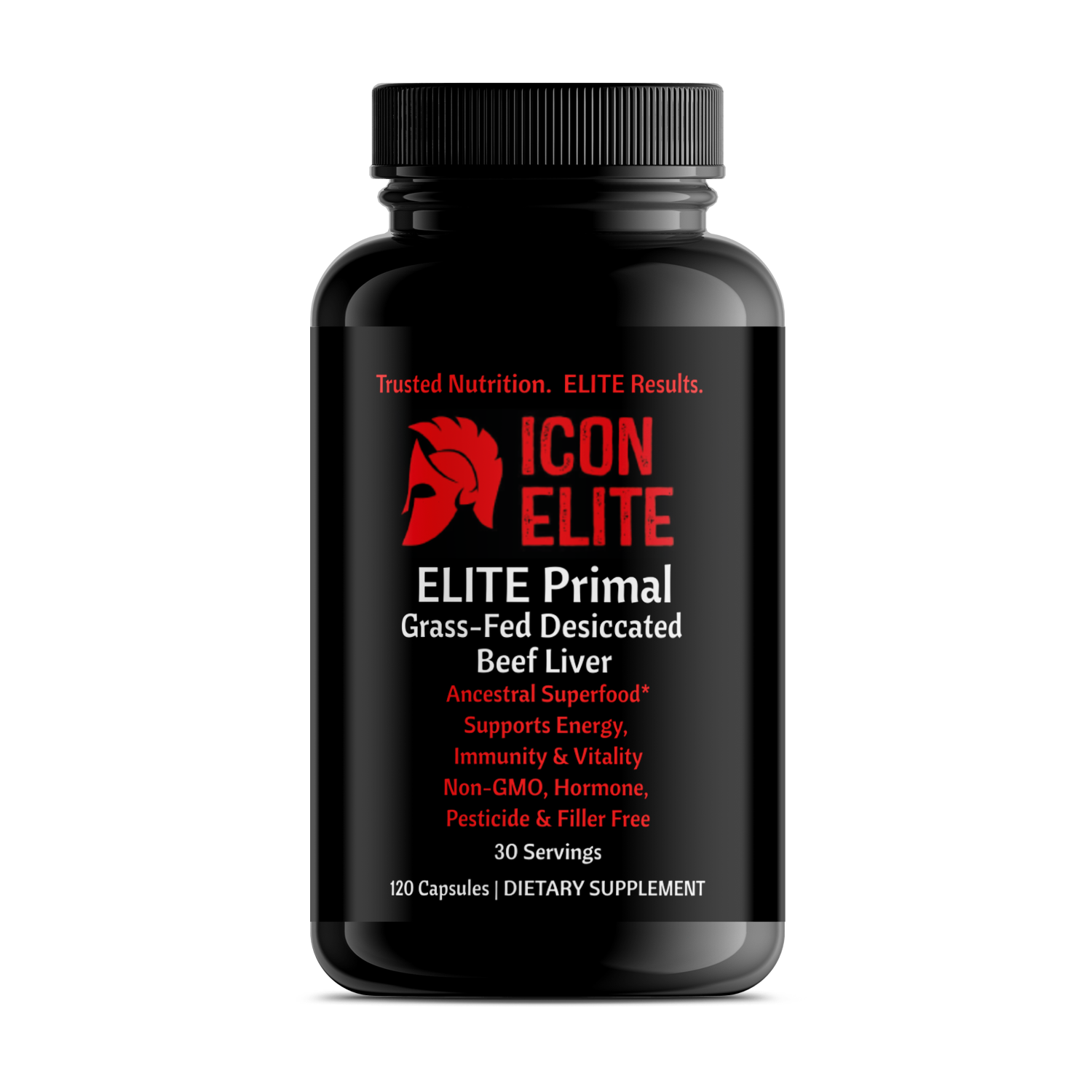 “ELITE Primal grass-fed desiccated beef liver capsules”