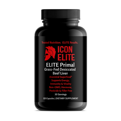 “ELITE Primal grass-fed desiccated beef liver capsules”