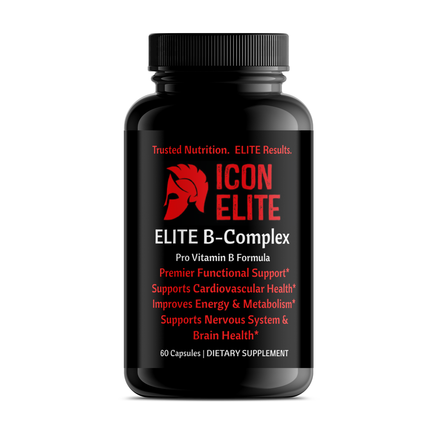“ELITE B-Complex complete B vitamin supplement capsules”