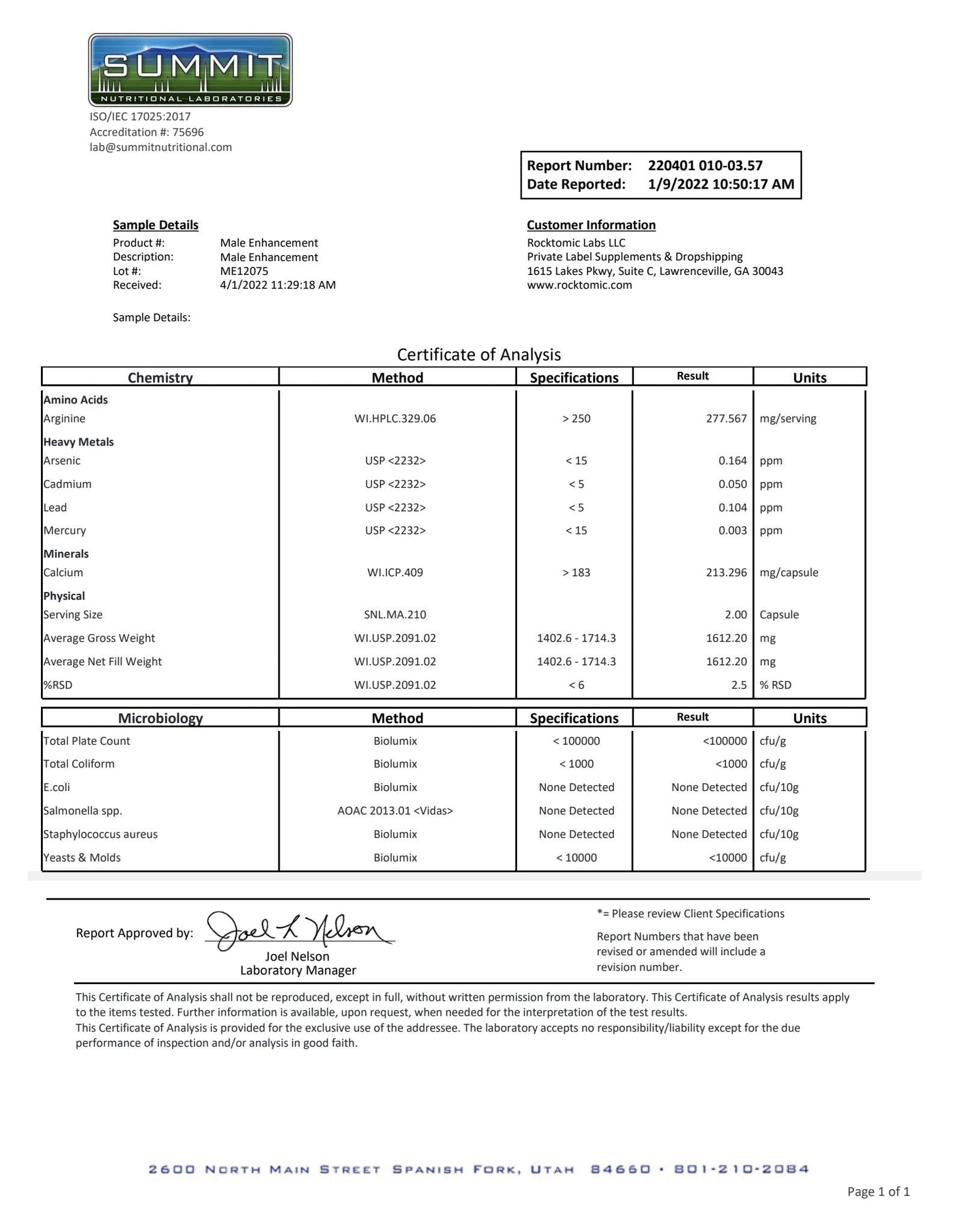 ELITE Vitality Matrix