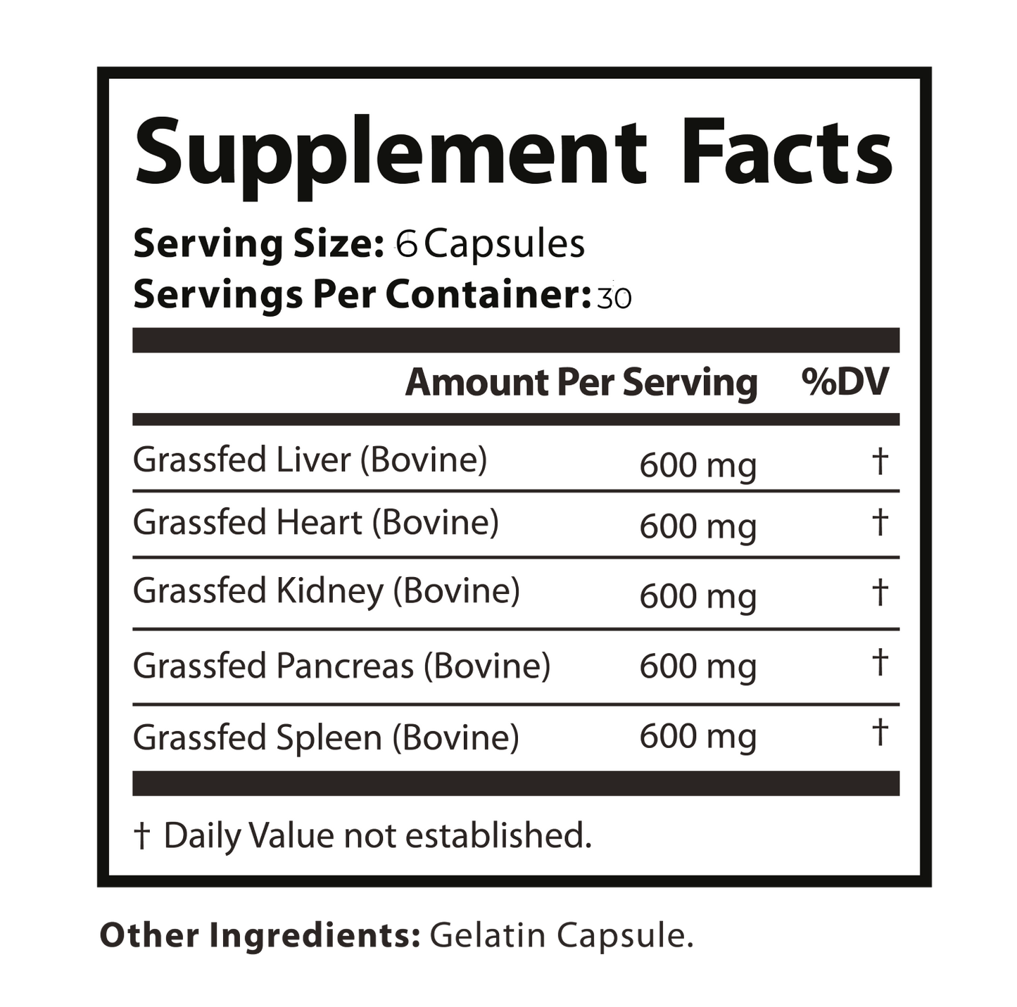 “ELITE Primal Organ Complex grass-fed beef organ supplement capsules”