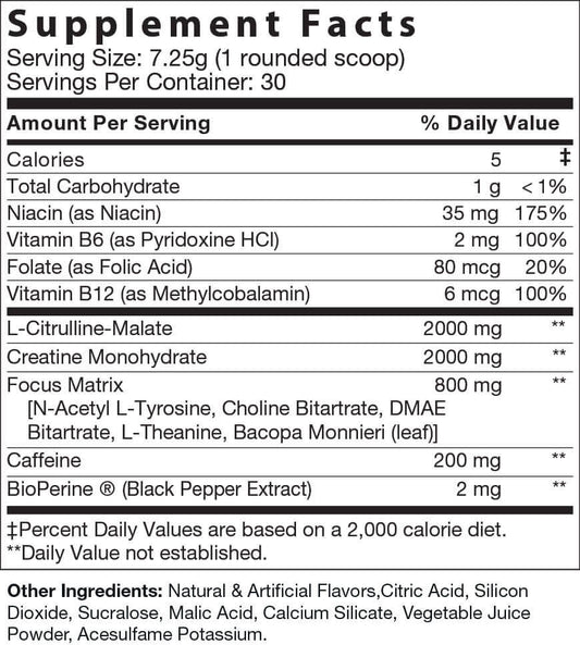 ELITE Power Surge pre-workout powder Fruit Punch