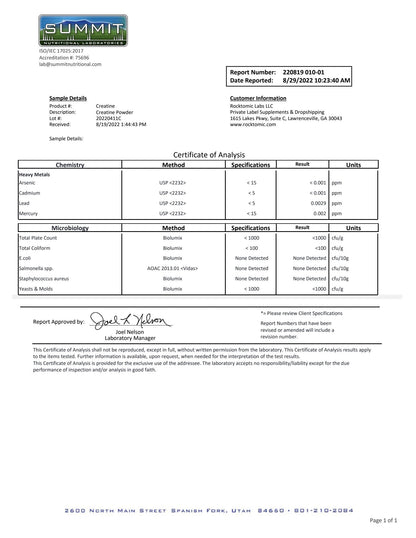 ELITE Strength 100% Pure Creatine Monohydrate