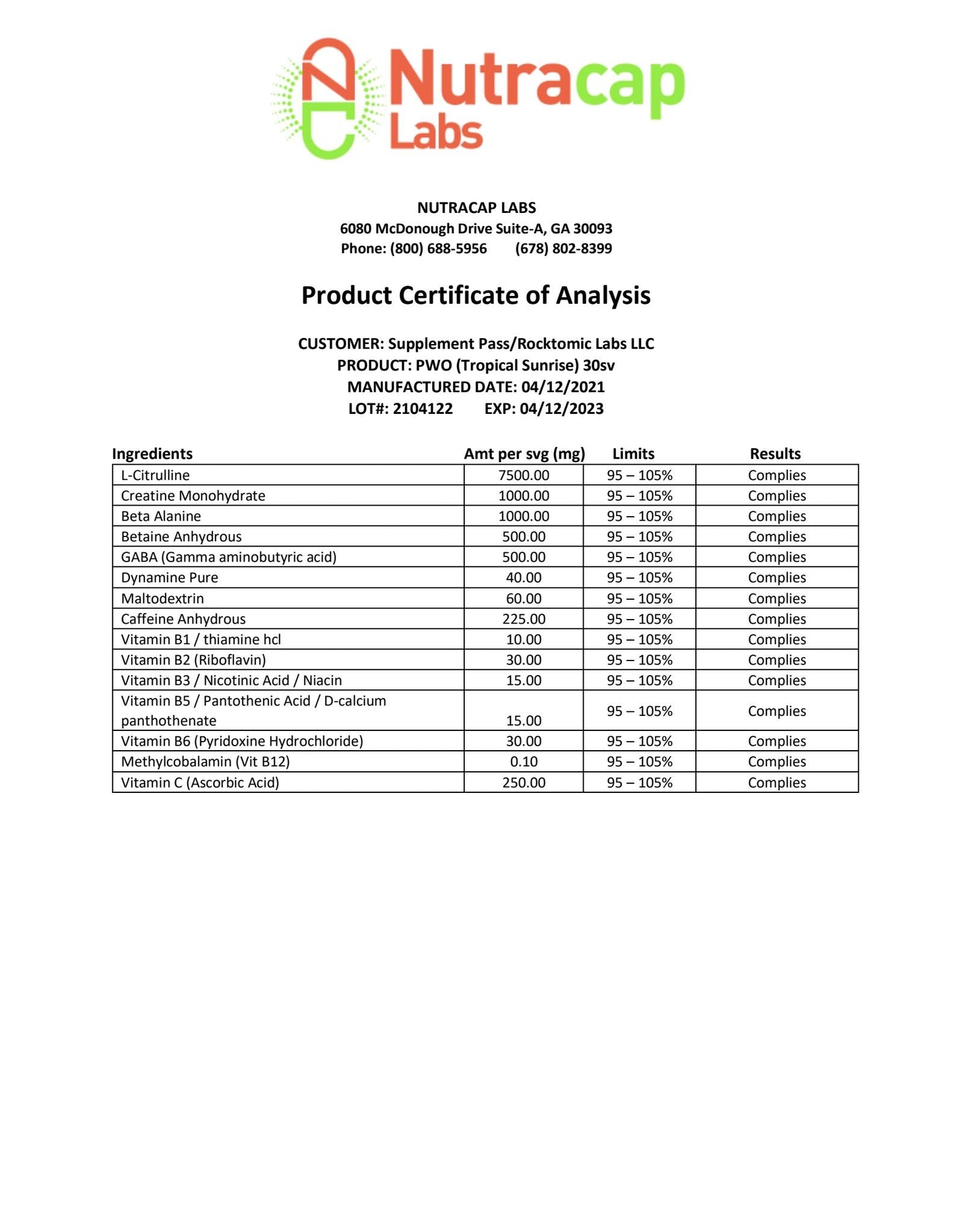 ELITE Power Surge Pre-Workout - Tropical Sunrise
