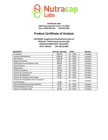 ELITE Power Surge Pre-Workout - Tropical Sunrise